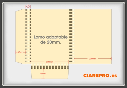 carpeta comercial con bolsillo adaptable